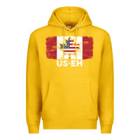 Lemon us eh american canadian flag canada day leaf with usa flag inside Premium Hoodie - linhVisuals