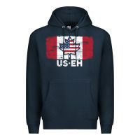 Navy us eh american canadian flag canada day leaf with usa flag inside Premium Hoodie - linhVisuals