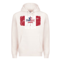 Pale Pink us eh american canadian flag canada day leaf with usa flag inside Premium Hoodie - linhVisuals