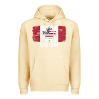 Pina Colada us eh american canadian flag canada day leaf with usa flag inside Premium Hoodie - linhVisuals