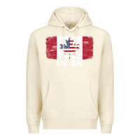 Sandshell us eh american canadian flag canada day leaf with usa flag inside Premium Hoodie - linhVisuals