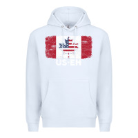 White us eh american canadian flag canada day leaf with usa flag inside Premium Hoodie - linhVisuals