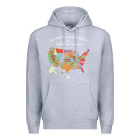Heather Grey us national parks map colorful with all 59 national parks Premium Hoodie - linhVisuals