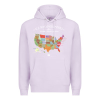 Lilac us national parks map colorful with all 59 national parks Premium Hoodie - linhVisuals