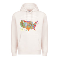 Pale Pink us national parks map colorful with all 59 national parks Premium Hoodie - linhVisuals