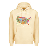 Pina Colada us national parks map colorful with all 59 national parks Premium Hoodie - linhVisuals