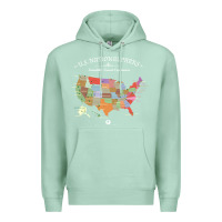 Seafoam us national parks map colorful with all 59 national parks Premium Hoodie - linhVisuals