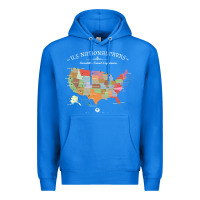 True Royal us national parks map colorful with all 59 national parks Premium Hoodie - linhVisuals