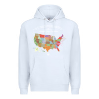 White us national parks map colorful with all 59 national parks Premium Hoodie - linhVisuals