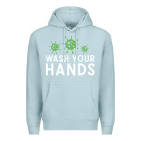 Blue Mist wash your hands green germs graphic Premium Hoodie - linhVisuals