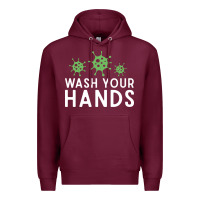 Burgundy wash your hands green germs graphic Premium Hoodie - linhVisuals