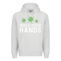 Dove Grey wash your hands green germs graphic Premium Hoodie - linhVisuals