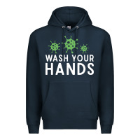Navy wash your hands green germs graphic Premium Hoodie - linhVisuals