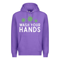 Purple wash your hands green germs graphic Premium Hoodie - linhVisuals