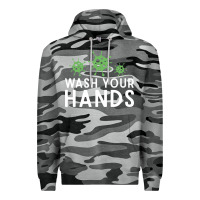 Slate Camo wash your hands green germs graphic Premium Hoodie - linhVisuals