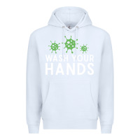 White wash your hands green germs graphic Premium Hoodie - linhVisuals