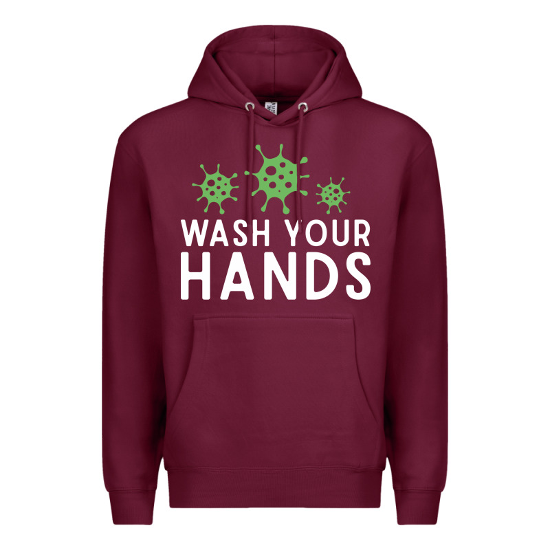Wash Your Hands Green Germs Graphic Premium Hoodie by linhVisuals | Teevron