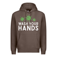 Coffee wash your hands green germs graphic Premium Hoodie - linhVisuals