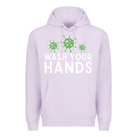 Lilac wash your hands green germs graphic Premium Hoodie - linhVisuals