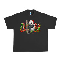 Pigment Black panda joy christmas Urban Heavy Tee - LillyAllenDesigns
