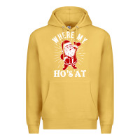 Antique Gold where my ho's at funny santa christmas pun naughty xmas humor gift Premium Hoodie - linhVisuals