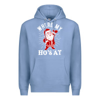 Colony Blue where my ho's at funny santa christmas pun naughty xmas humor gift Premium Hoodie - linhVisuals