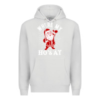 Dove Grey where my ho's at funny santa christmas pun naughty xmas humor gift Premium Hoodie - linhVisuals