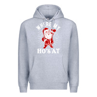 Heather Grey where my ho's at funny santa christmas pun naughty xmas humor gift Premium Hoodie - linhVisuals