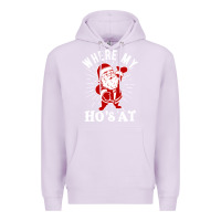 Lilac where my ho's at funny santa christmas pun naughty xmas humor gift Premium Hoodie - linhVisuals