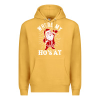 Mustard where my ho's at funny santa christmas pun naughty xmas humor gift Premium Hoodie - linhVisuals