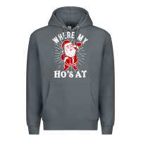Rock where my ho's at funny santa christmas pun naughty xmas humor gift Premium Hoodie - linhVisuals