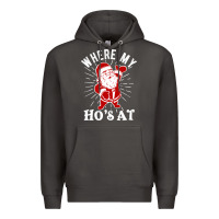 Smoke where my ho's at funny santa christmas pun naughty xmas humor gift Premium Hoodie - linhVisuals