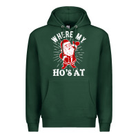 Sports Green where my ho's at funny santa christmas pun naughty xmas humor gift Premium Hoodie - linhVisuals