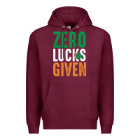 Burgundy zero lucks given funny st patricks day joke quote lucky shamrock irela Premium Hoodie - linhVisuals