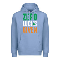 Colony Blue zero lucks given funny st patricks day joke quote lucky shamrock irela Premium Hoodie - linhVisuals