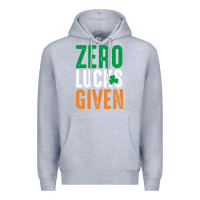 Heather Grey zero lucks given funny st patricks day joke quote lucky shamrock irela Premium Hoodie - linhVisuals
