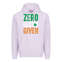 Lilac zero lucks given funny st patricks day joke quote lucky shamrock irela Premium Hoodie - linhVisuals