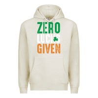 Oatmeal Heather zero lucks given funny st patricks day joke quote lucky shamrock irela Premium Hoodie - linhVisuals