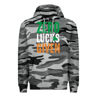 Slate Camo zero lucks given funny st patricks day joke quote lucky shamrock irela Premium Hoodie - linhVisuals