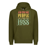 Army Green vintage 1988 awesome people are born in 1988 31st birthday gift for me Premium Hoodie - linhVisuals