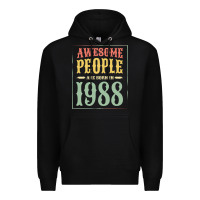 Black vintage 1988 awesome people are born in 1988 31st birthday gift for me Premium Hoodie - linhVisuals