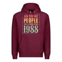 Burgundy vintage 1988 awesome people are born in 1988 31st birthday gift for me Premium Hoodie - linhVisuals