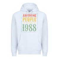 White vintage 1988 awesome people are born in 1988 31st birthday gift for me Premium Hoodie - linhVisuals