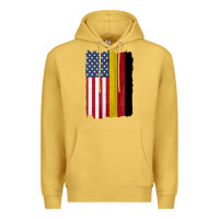 Antique Gold united states with germany flag mix us and german country flags Premium Hoodie - linhVisuals