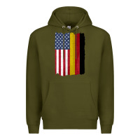 Army Green united states with germany flag mix us and german country flags Premium Hoodie - linhVisuals
