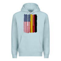 Blue Mist united states with germany flag mix us and german country flags Premium Hoodie - linhVisuals
