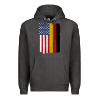 Charcoal Heather united states with germany flag mix us and german country flags Premium Hoodie - linhVisuals