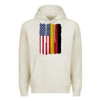 Oatmeal Heather united states with germany flag mix us and german country flags Premium Hoodie - linhVisuals