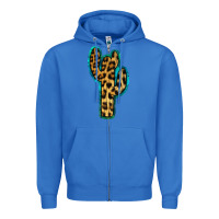 True Royal Turquoise Leopard Cactus Zipper Hoodie - RanaPortraitStore