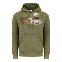 Vintage Olive coffee time Vintage Hoodie - BarkalooDesign